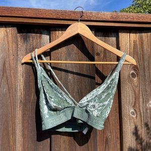PINK velvet green bralette
